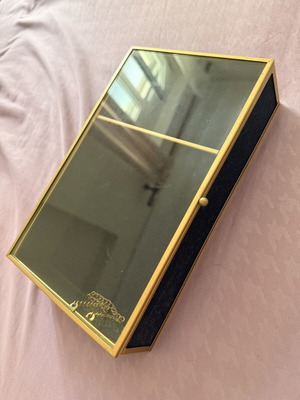 Velvet jewelry box dark blue like new