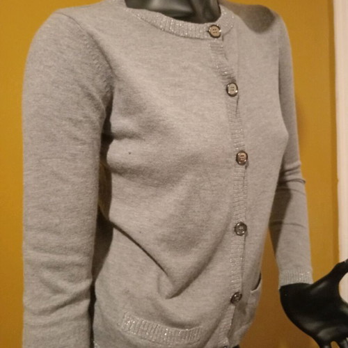 Koan women's cardigan new, grey with silver details, size M
