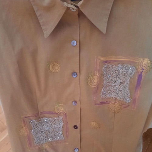 Women's shirt used, cotton, size 50, gold color
