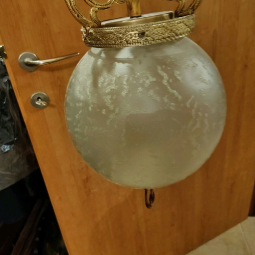 Lamp with glass globe like new