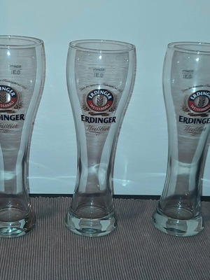 Erdinger Weissbier ποτήρια συλλεκτικά, καινούργια, σετ 3 τεμαχίων 0,300l