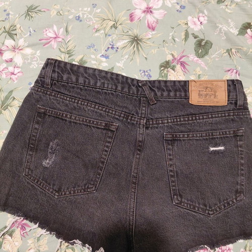 Pull & Bear Black Denim Shorts like new, size 38-40