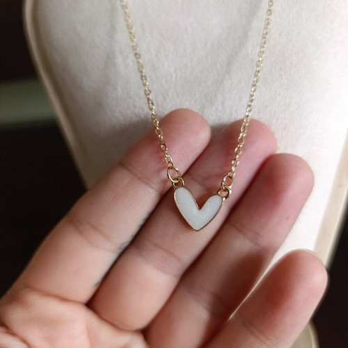 Heart necklace gold color stainless steel