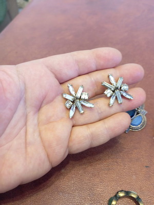 J.Crew earrings with sparkling crystals like new