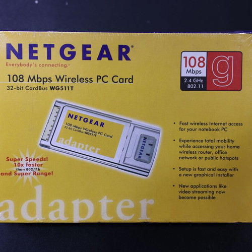 Netgear WG511T 108Mbps Wireless PC Card new, sealed