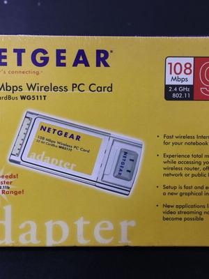 Netgear WG511T 108Mbps Wireless PC Card new, sealed
