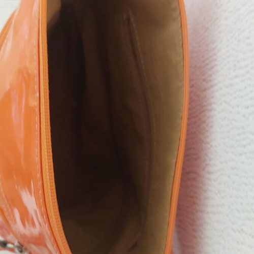 Hunter women's crossbody bag, orange patent leather