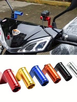 Phone holder for motorcycle and scooter handlebar, aluminum, new, black