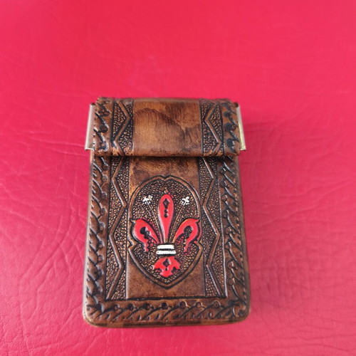 Leather cigarette case vintage new collectible