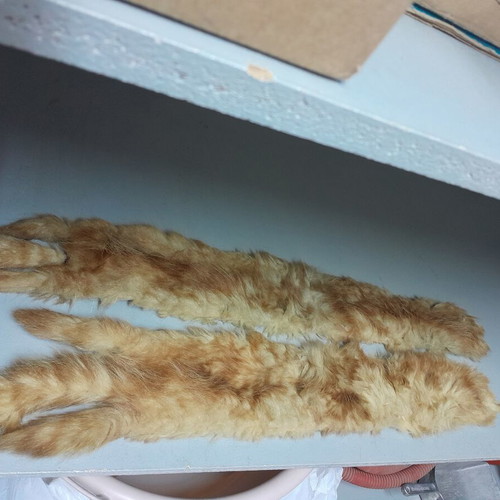 Vintage beige brown mink fur collar
