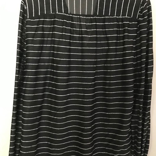 Shirt black with stripes and silver thread L/XL like new