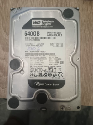 WD Black 640GB hard drive like new