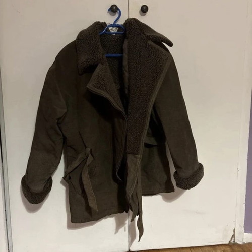 Jacket brown with shearling style fur like new Gianni Rodini