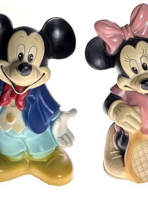 Disney vintage επιτραπέζια φωτιστικά με φιγούρες του Μίκυ και της Μίνι, σετ 2