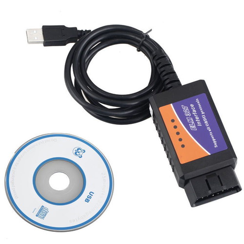 ELM 327 USB OBD2 Interface Car Diagnostic Scanner with Software CD