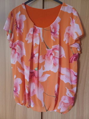Women's blouse new multicolor with double fabric and elastic hem