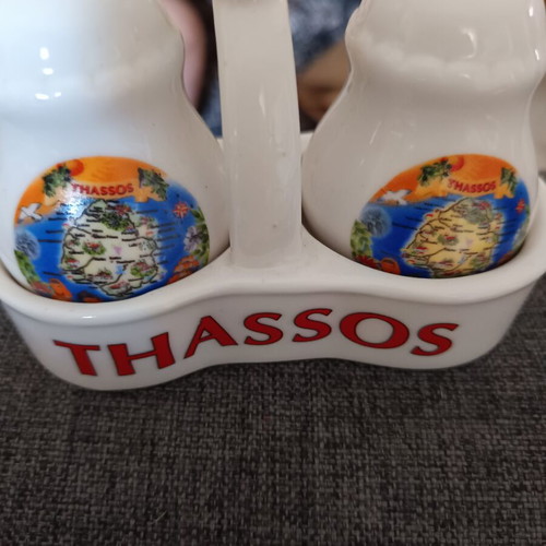 Salt and pepper holder souvenir from Thassos