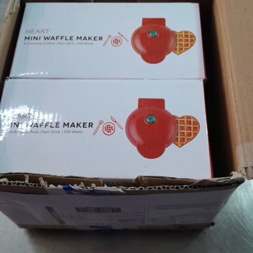 Waffle makers 2 mini pink heart color new