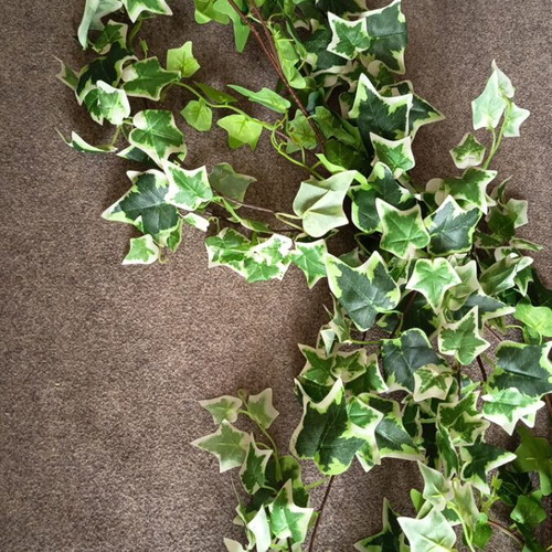 Marhome artificial variegated green-white ivy garlands, pack of 3