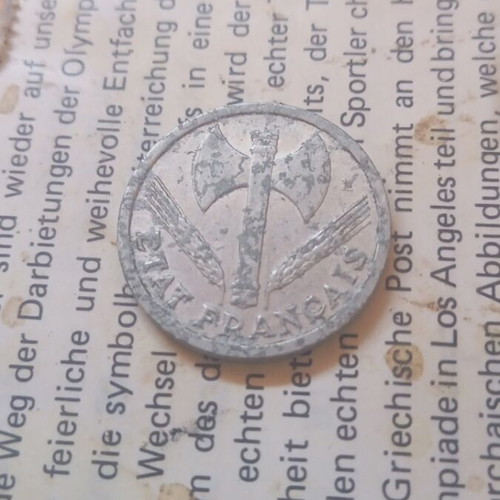 France 1942 1 Franc coin used