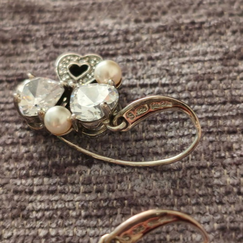 Folli Follie silver earrings with semi-precious stones
