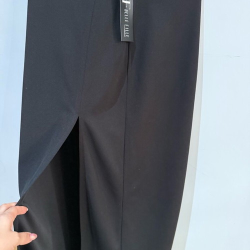 Long skirt new, black with side slit, size M