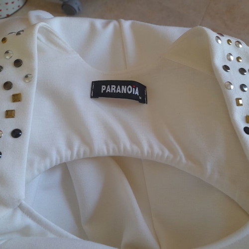 Paranoia mako dress like new, white, with studs and open back