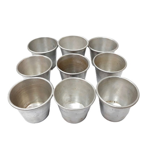 Retro aluminum baking molds used, set of 9 for creme caramel