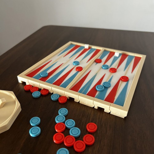 Foldable backgammon mini size 17.5x17.5 cm like new