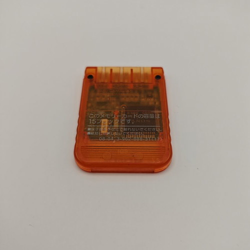 PlayStation 1 Memory Card Clear Orange used, official Sony