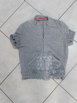 Sugarfree cropped short-sleeved cardigan S melange sportswear like new