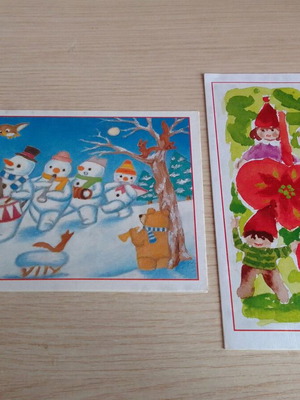 Christmas greeting cards diptych, like new, set of 2