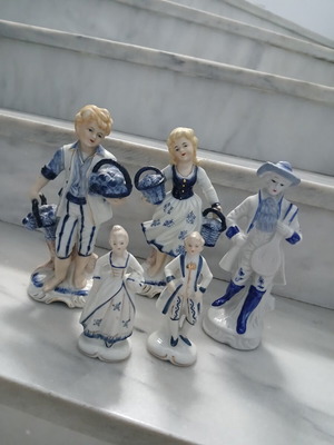 Porcelain decorative figurines set of 5, vintage