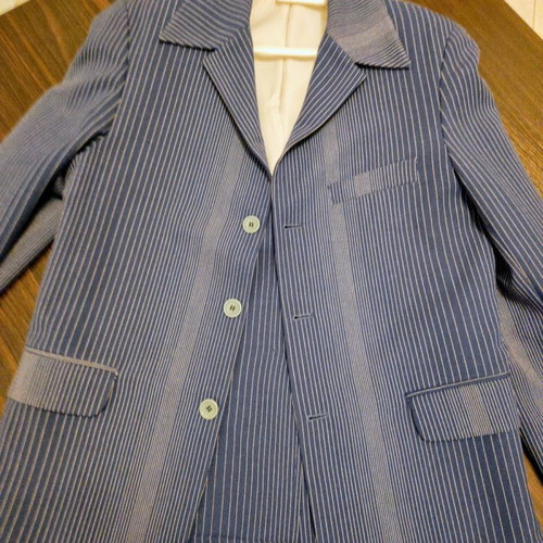 No Name striped suit used, size Large, blue