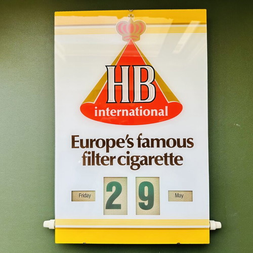 Vintage HB International wall calendar used, 1970s-80s