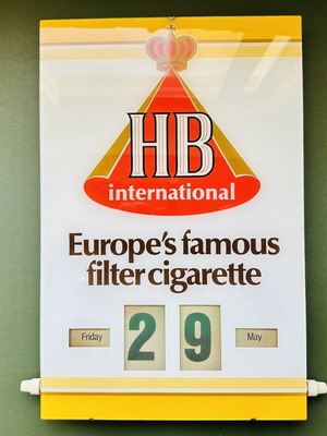Vintage διαφημιστικό ημερολόγιο τοίχου HB International μεταχειρισμένο, 1970-80
