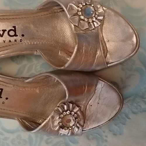 Silver platform sandals like new, size 37