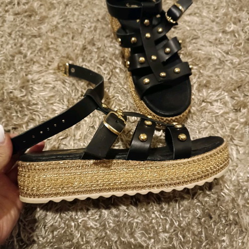 Sandy Kosta leather sandals new, size 40, black