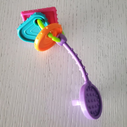 Fisher Price teething and chewing toy like new with multiple surfaces