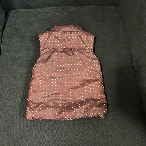 Sleeveless vest used for girls 98cm 2-3 years brown polka dot with pockets