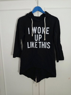 Hooded blouse dress like new, black and white, size M