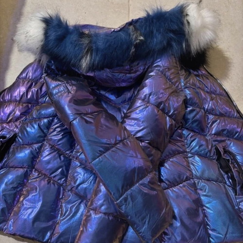 Puffer jacket purple iridescent like new, size S