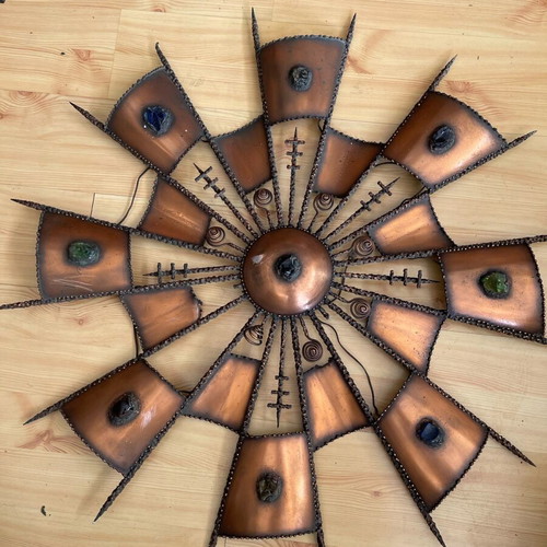 Metal handmade masterpiece ceiling light with 2 wall lights used