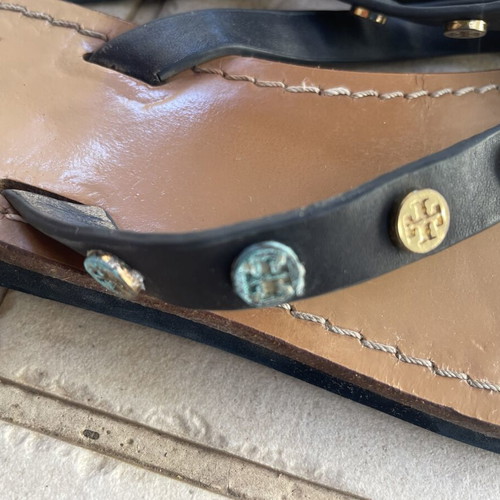 Tory Burch leather sandals used, blue size 39