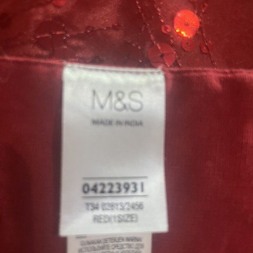 Marks & Spencer red table runner with sequins like new