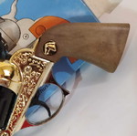 Alabama cowboy pistol large 24 cm new, gold plated