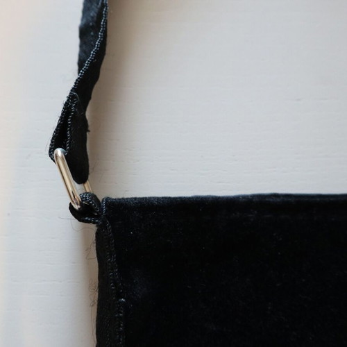 Crossbody bag used, black, suede
