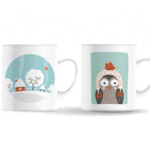 Handmade winter mugs set 250ml