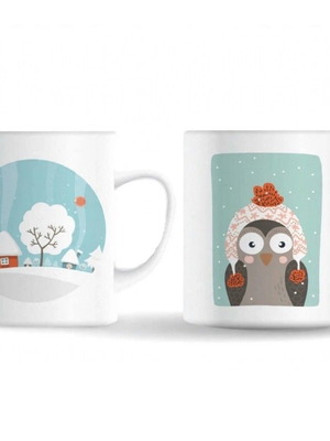 Handmade winter mugs set 250ml