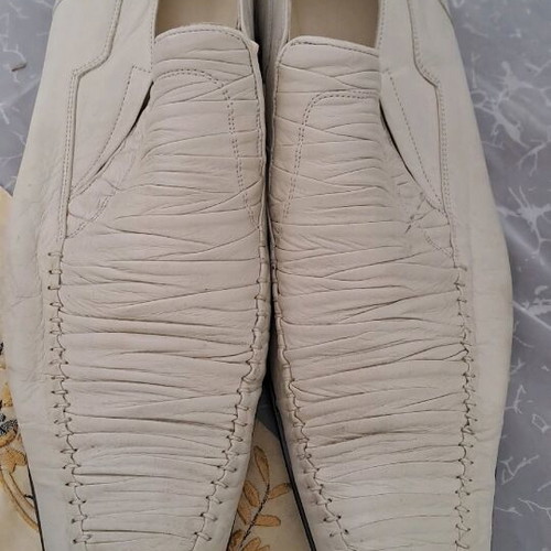 Walk Man shoes used, 100% leather, size 45, white-beige
